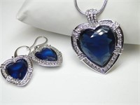 Titanic Lucile's Noble Heart Necklace & Earrings