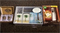 Palm tree bathroom set, air wick new in the