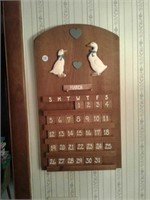 Wooden wall calendar