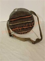Vintage Galvanized Covered Canteen with Strap