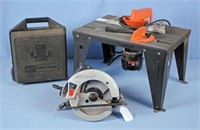 Craftsman Router on Stand and 7 1/4" Circular Saw