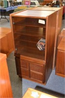 NATHAN MID CENTURY LIFT TOP ENTERTAINMENT CABINET