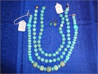 3 Turquoise Necklaces - 2 are 20", 1 is 18"