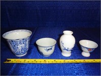 4 Pieces Blue & White Porcelain