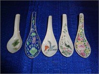 5 Porcelain Spoons