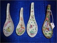 4 Porcelain Spoons