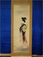 Scroll Art - Japanese Geisha Done by