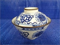 Vintage Blue & White Bowl with Cover
