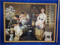 Large Chinese Oil Painting  - Ladies in