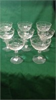 8 crystal etched champagne glasses