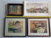 4 Water Colors - 3 Are Artist Signed