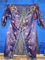Silk Embroidered Robe, Mauve