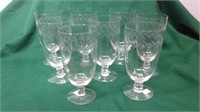 8 etched water glasses