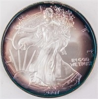 Coin 2007 Silver Eagle Toned Uncirculated