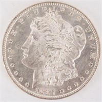 Coin 1897  Morgan Silver Dollar BU Prooflike