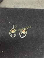 RED STONE SPIDER EARRINGS
