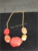 LARGE RED STONE NECKLACE