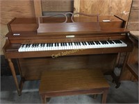 SPINET PIANO AND BENCH