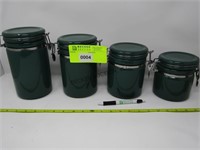 Glass Green Canisters