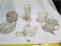 7 Pc Decorative Clear Glass Items