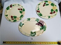 2 Ceramic Plates and 1 Platter-Pacific Handpainted