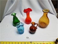 5 Small Vases-Various Shapes