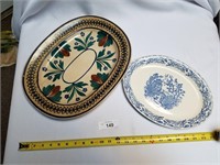 2 Pc Ceramic Platters-Wild Heather Ware Scotland &