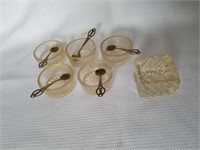 Lot of 5 Miniature Starburst bowls w/Silver Plated