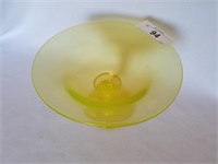 7.5"D Vaseline Glass Candy Dish