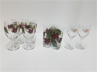Thanksgiving oak leaf wine glasses & a Pair with