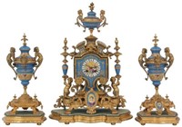 3 Pc. Signed Brunfaut French Clock Set