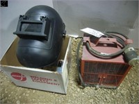 Welding helmet and 220V electric heater