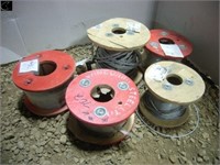 5 partial rolls of small cable
