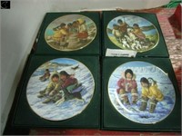 4 - collector plates in boxes w/ paper