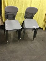 Ten Grey Stacking Chairs
