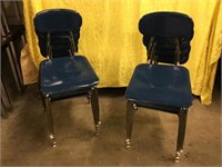 Ten Blue Stacking Chairs