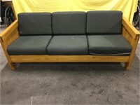 Pine Couch with Cushions