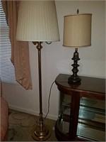 Two table lamps and a floor lamp