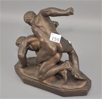 Plaster Figurine of Wrestlers