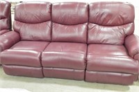 Maroon Leather Three Seater Couch