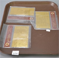 Various Foil Gold Bank Notes