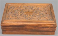 Carved Wooden Document Box