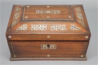 Early Inlaid Rosewood Sewing Box