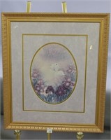 Decorative Print of Swans and Irises