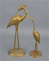 Two Brass Bird Figurines