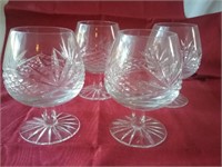 4 Crystal Brandy Glasses