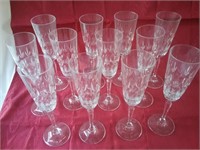 12 Crystal Champagne Flutes