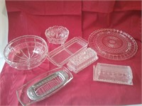 Collection of 7 Pieces of Pressed Glass