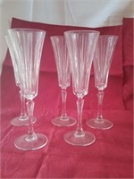 5 Crystal Champagne  Flutes