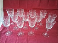 12 Crystal Wine Glasses